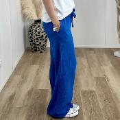 Pantalon gaze de coton bleu