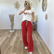 Pantalon Paula rouge