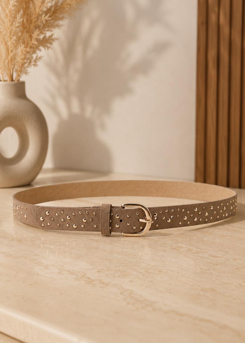 Ceinture beige cloutée
