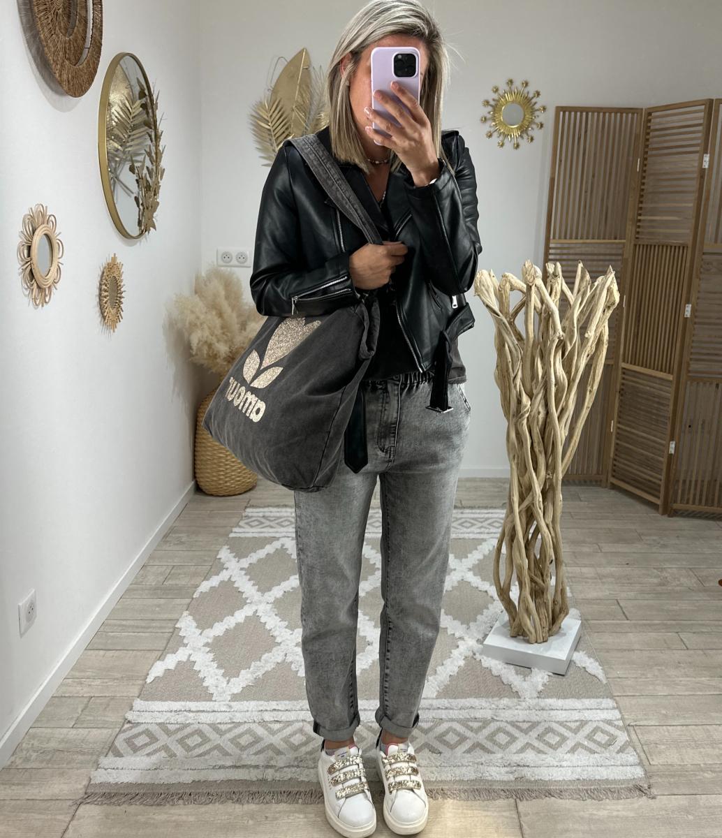 Sac Amour gris délavé