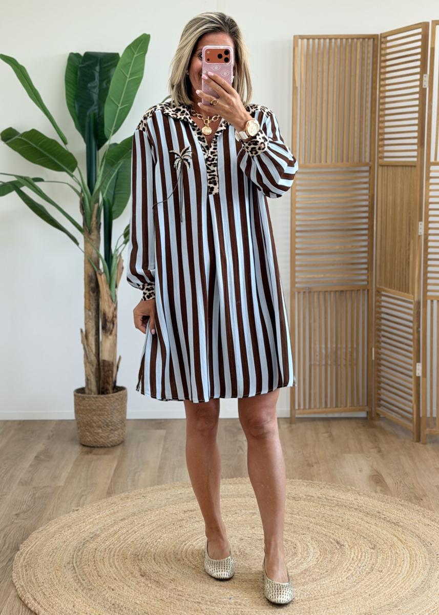 Robe chemise palmier leo