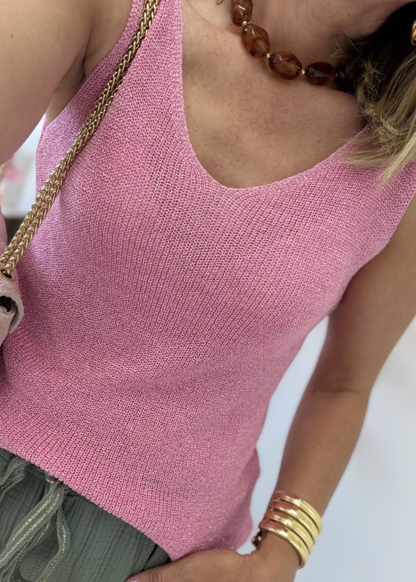 Top lurex rose