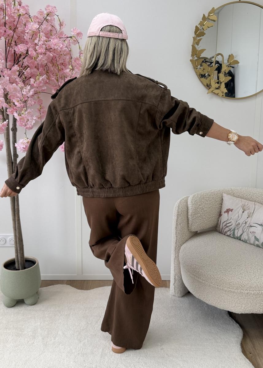 Veste suedine choco
