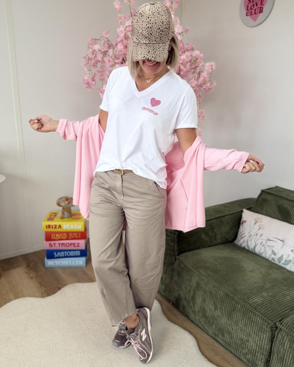 Pantalon Barrel taupe