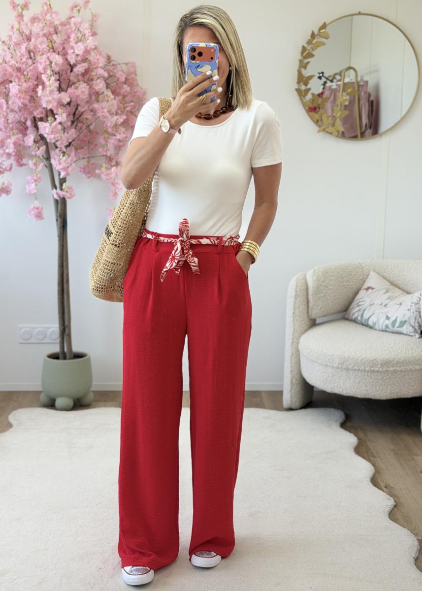 Pantalon Paula rouge