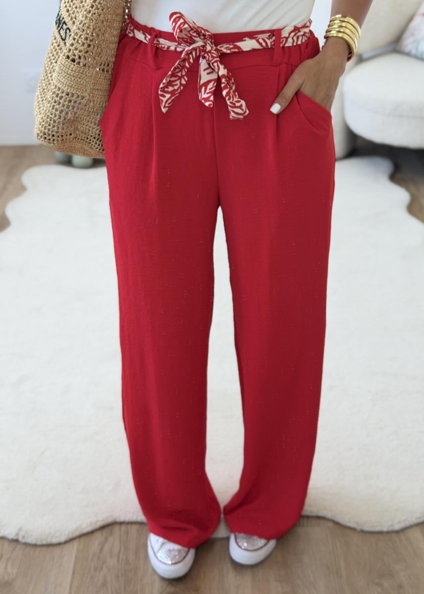 Pantalon Paula rouge