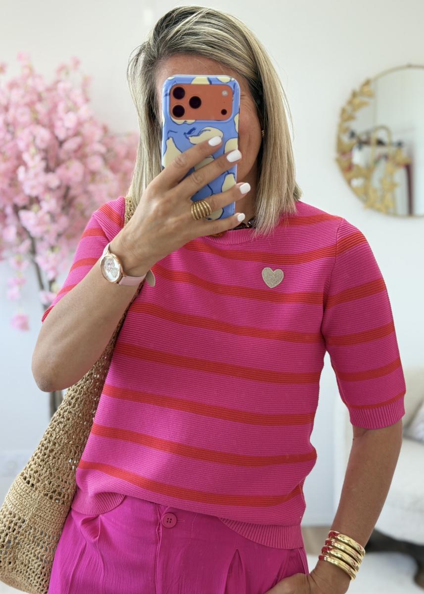Pull Manon fuschia rouge