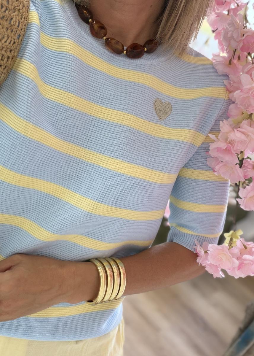 Pull Manon ciel jaune