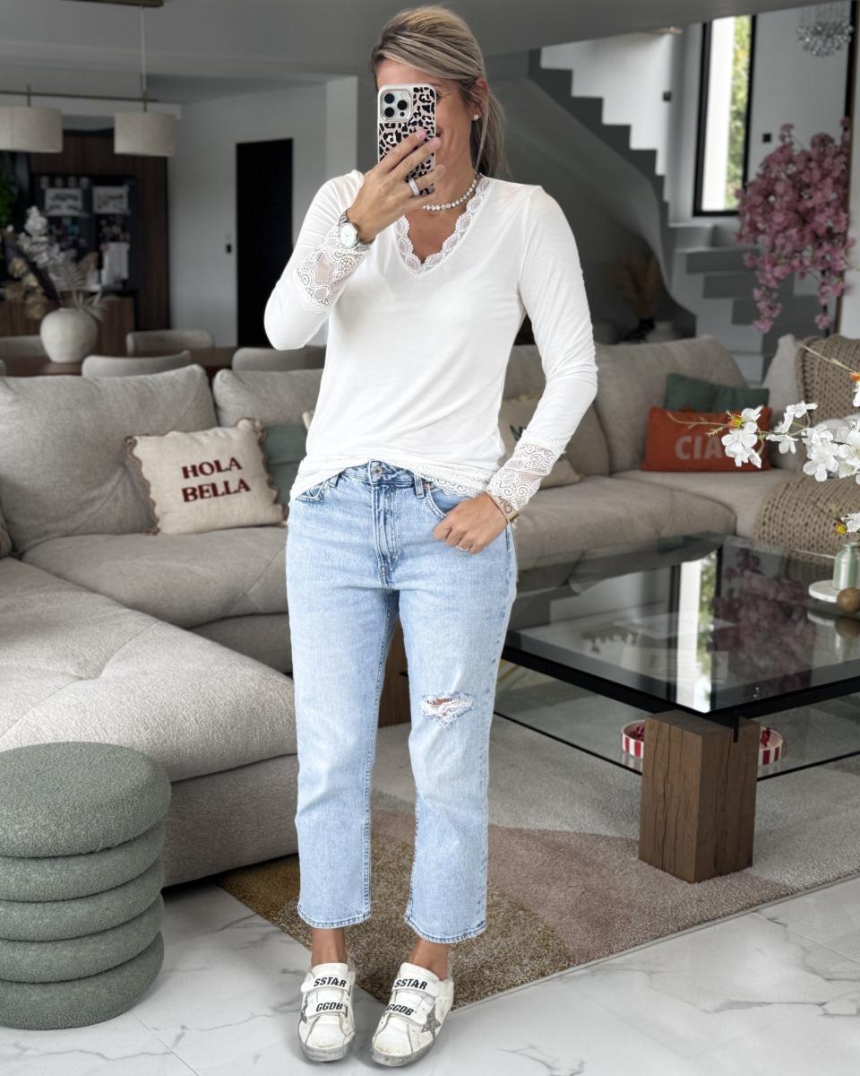 Sous pull dentelle blanc