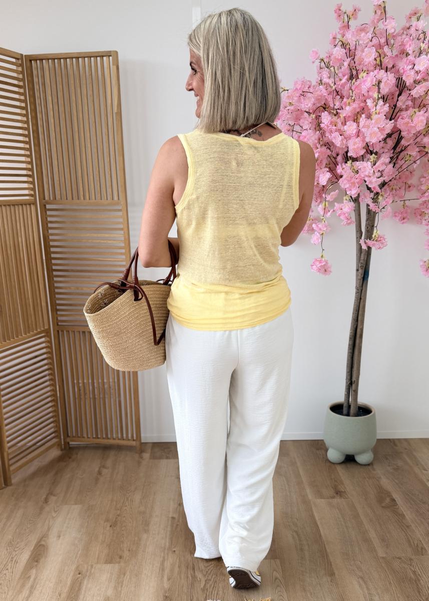 Debardeur en lin jaune