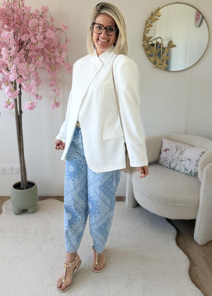 Blazer asymetrique blanc