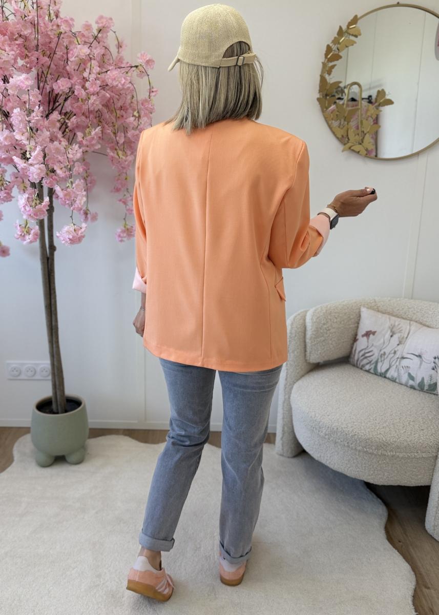Blazer asymetrique saumon