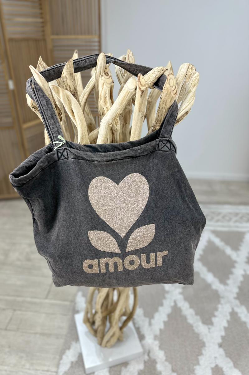 Sac Amour gris délavé