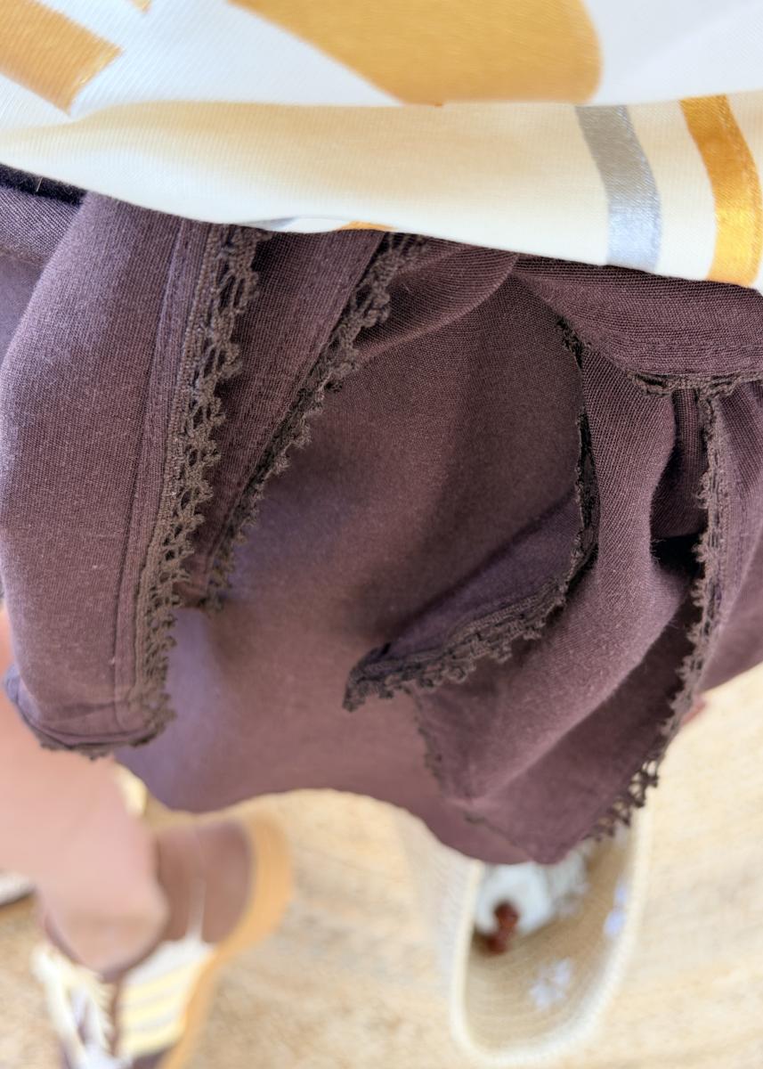 Jupe short Laly choco