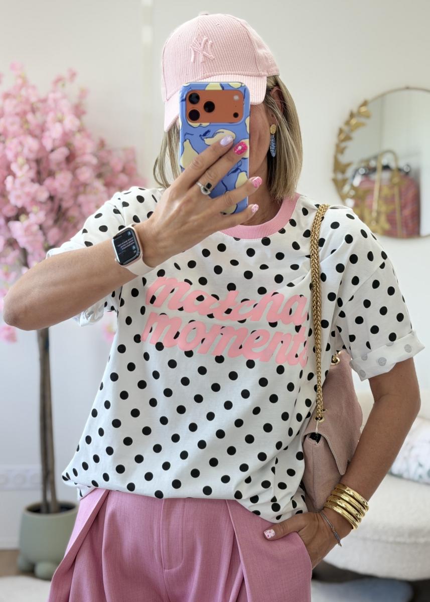 T shirt matcha blanc