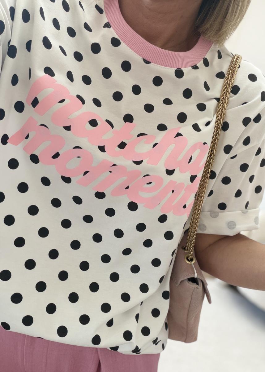 T shirt matcha blanc