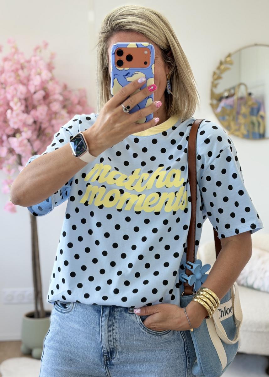 T shirt matcha bleu