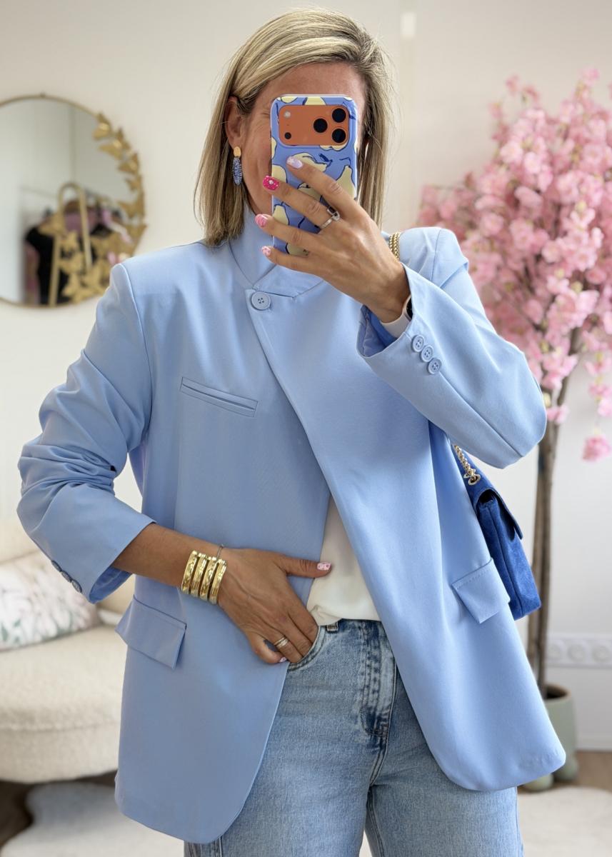 Blazer asymetrique ciel