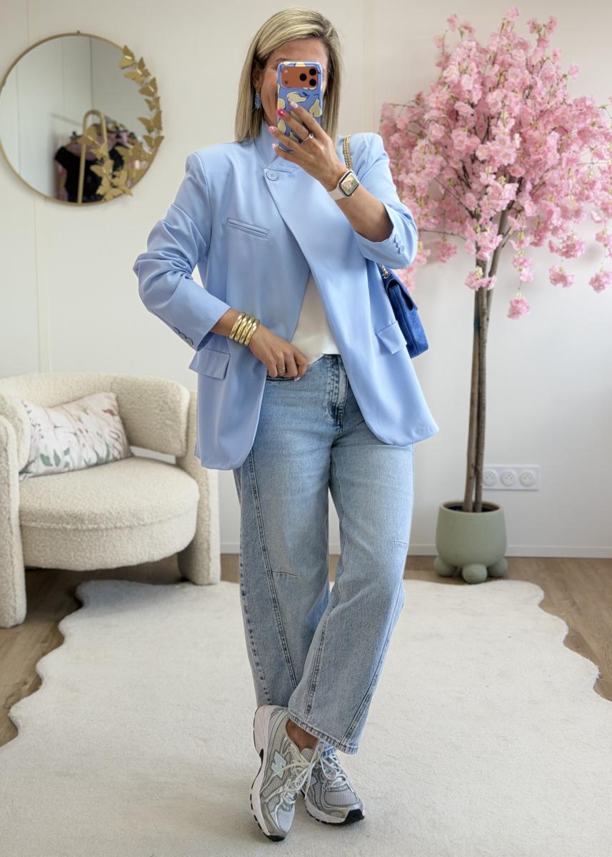Blazer asymetrique ciel
