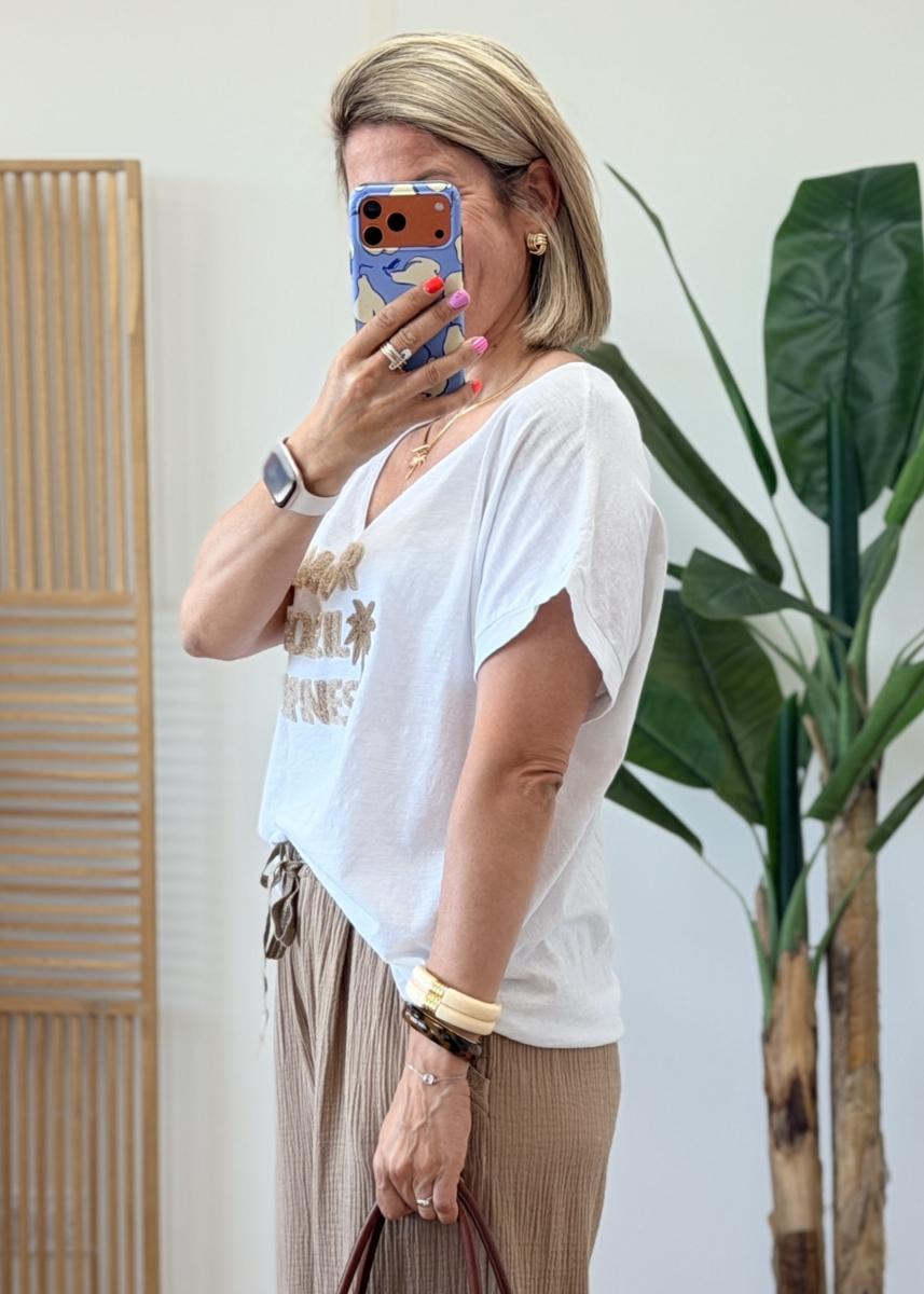 Tee shirt amour soleil camel