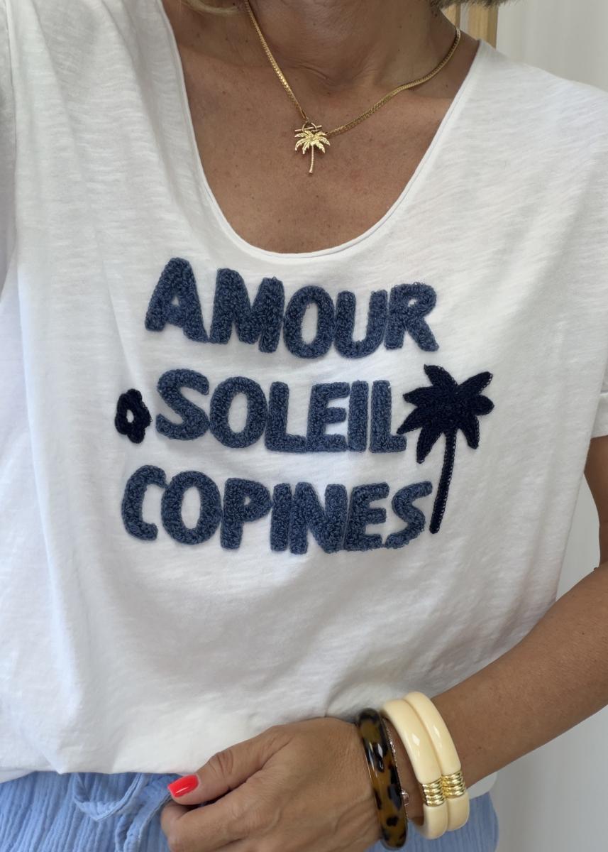 Tee shirt amour soleil bleu