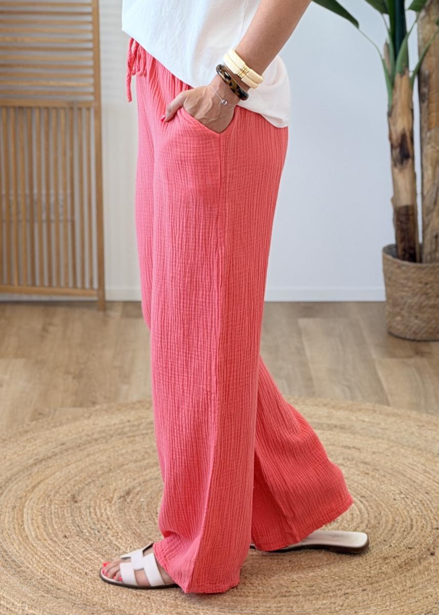 Pantalon Faustine corail