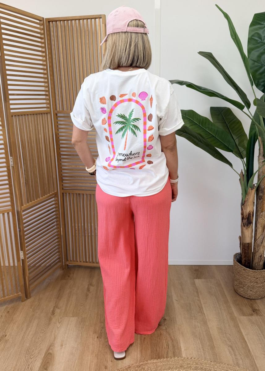 Pantalon Faustine corail