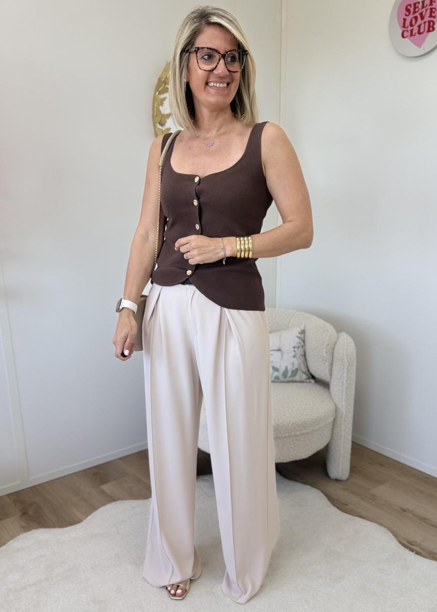 Top en maille choco