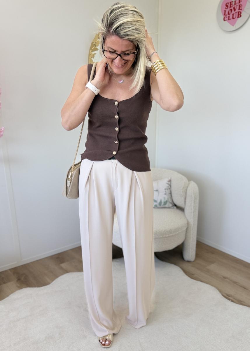 Top en maille choco