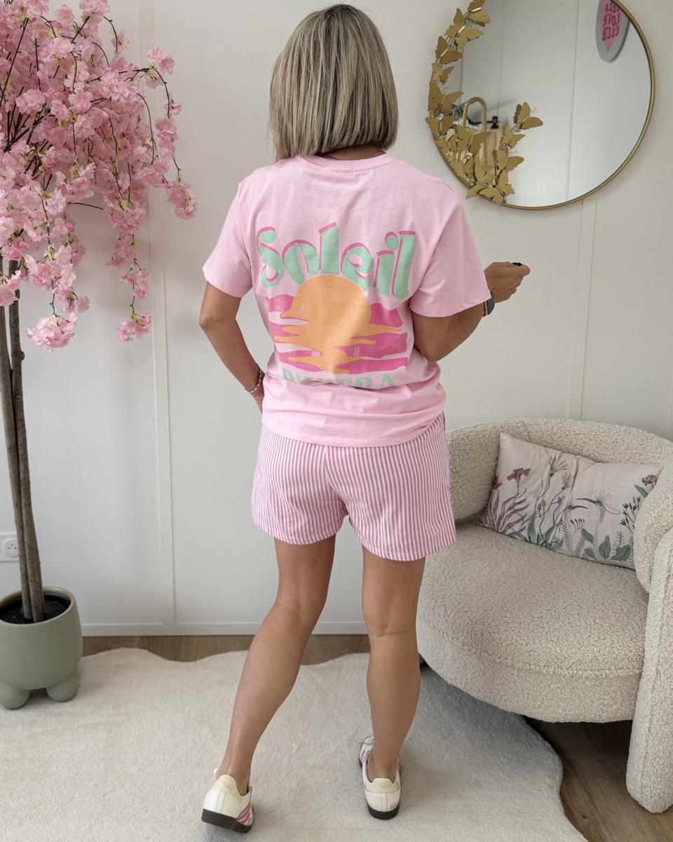 Short palmiers rose foncé