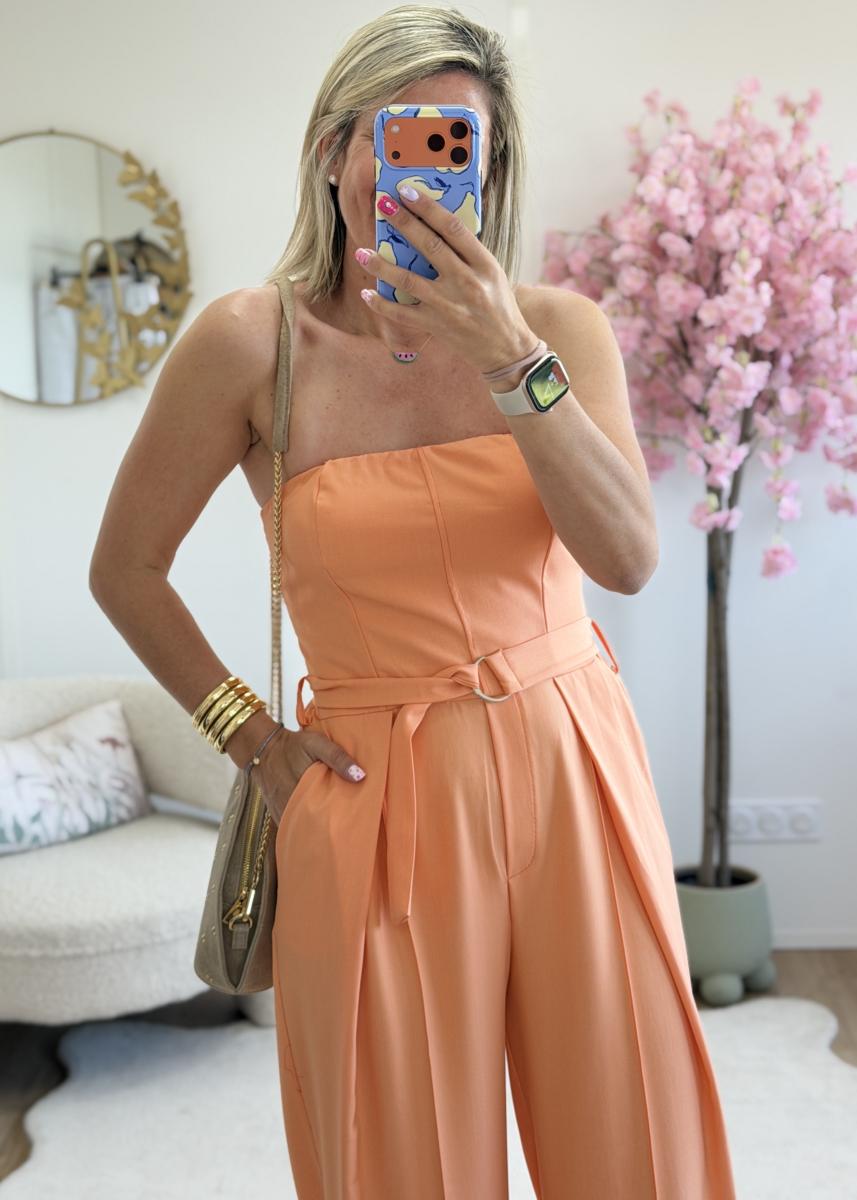 Combi bustier jeanne saumon