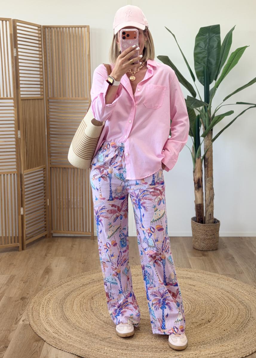 Chemise Sacha rose clair