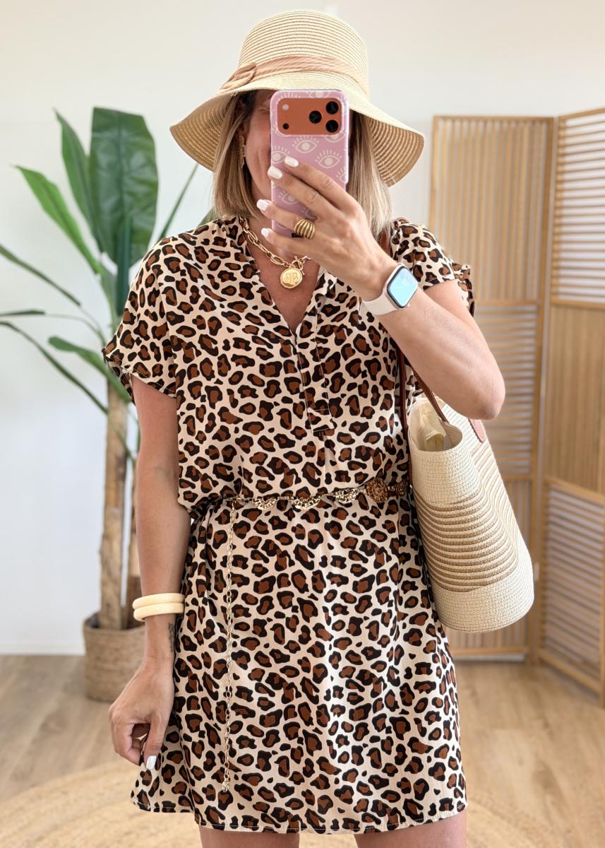 Robe en viscose camel