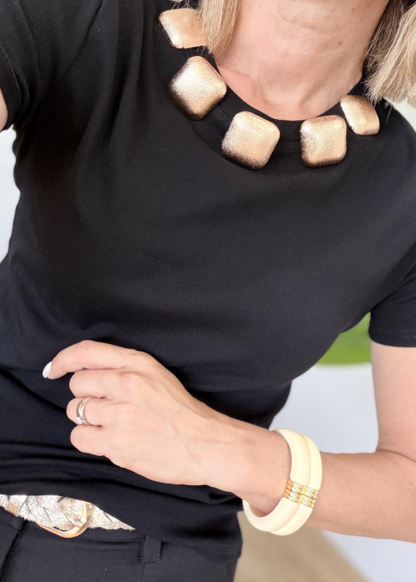 Tee shirt bijoux noir