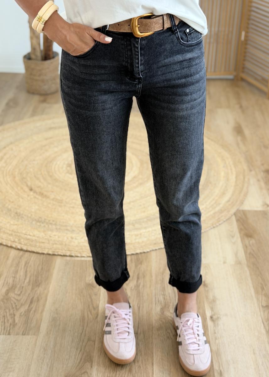 Jean mom gris