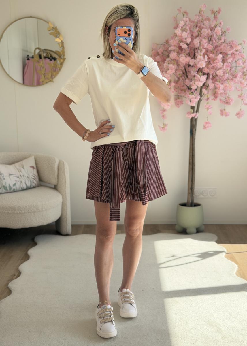 Short chemise bordeaux