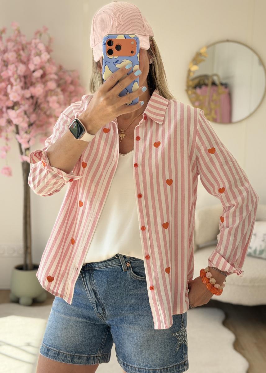 Chemise heart rose