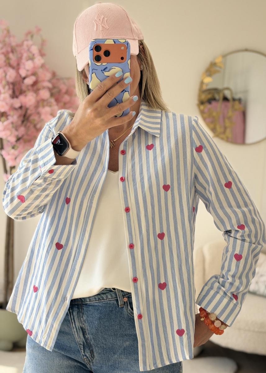 Chemise heart ciel
