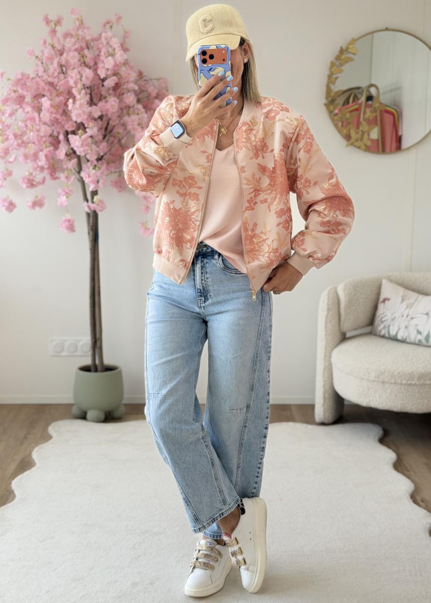 Top satiné rose