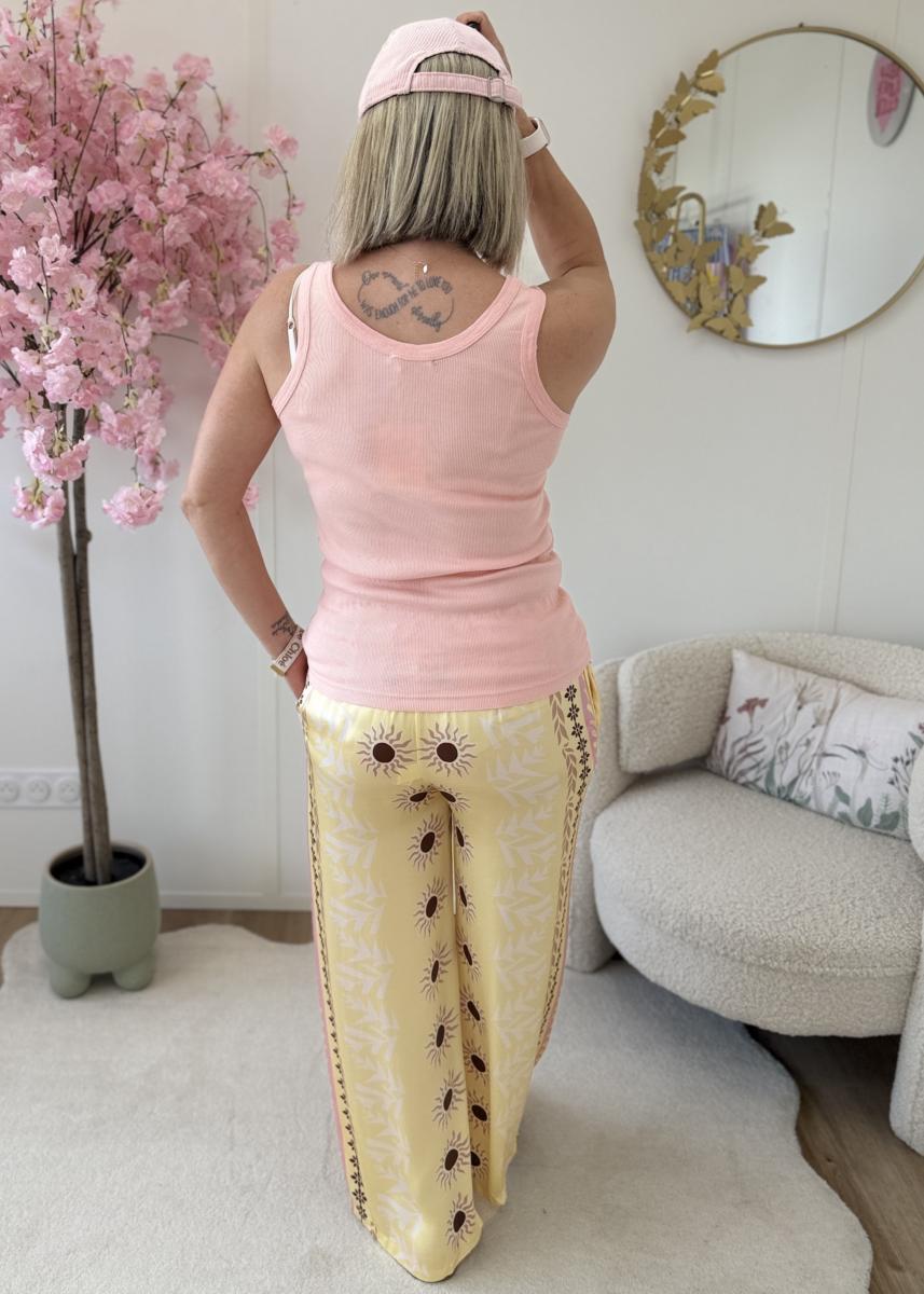 Pantalon en soie jaune