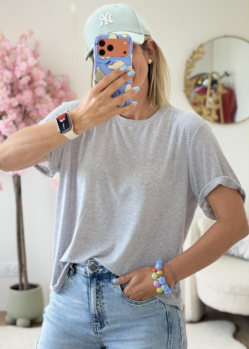 Tee shirt loose fit gris