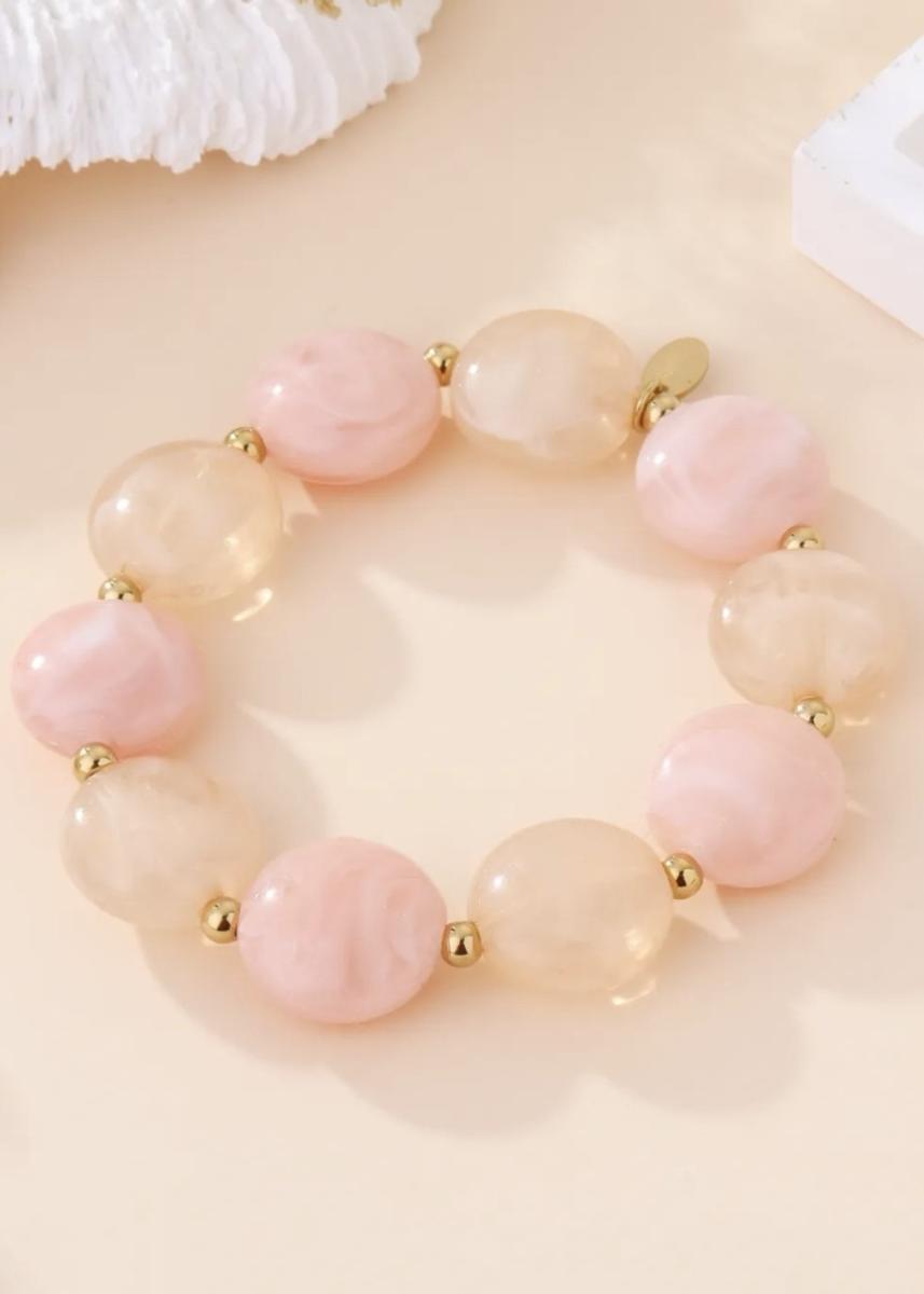 Bracelet ambre beige rose