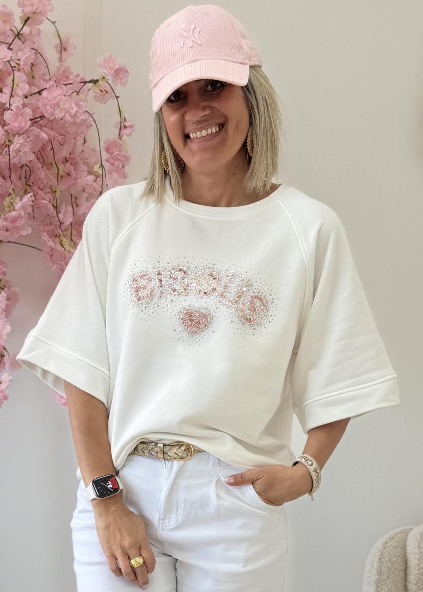 Sweat bisous blanc
