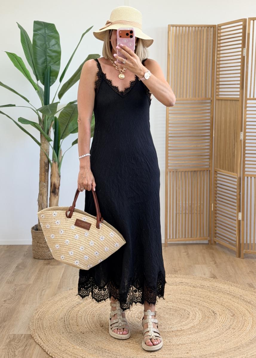 Robe en lin noir