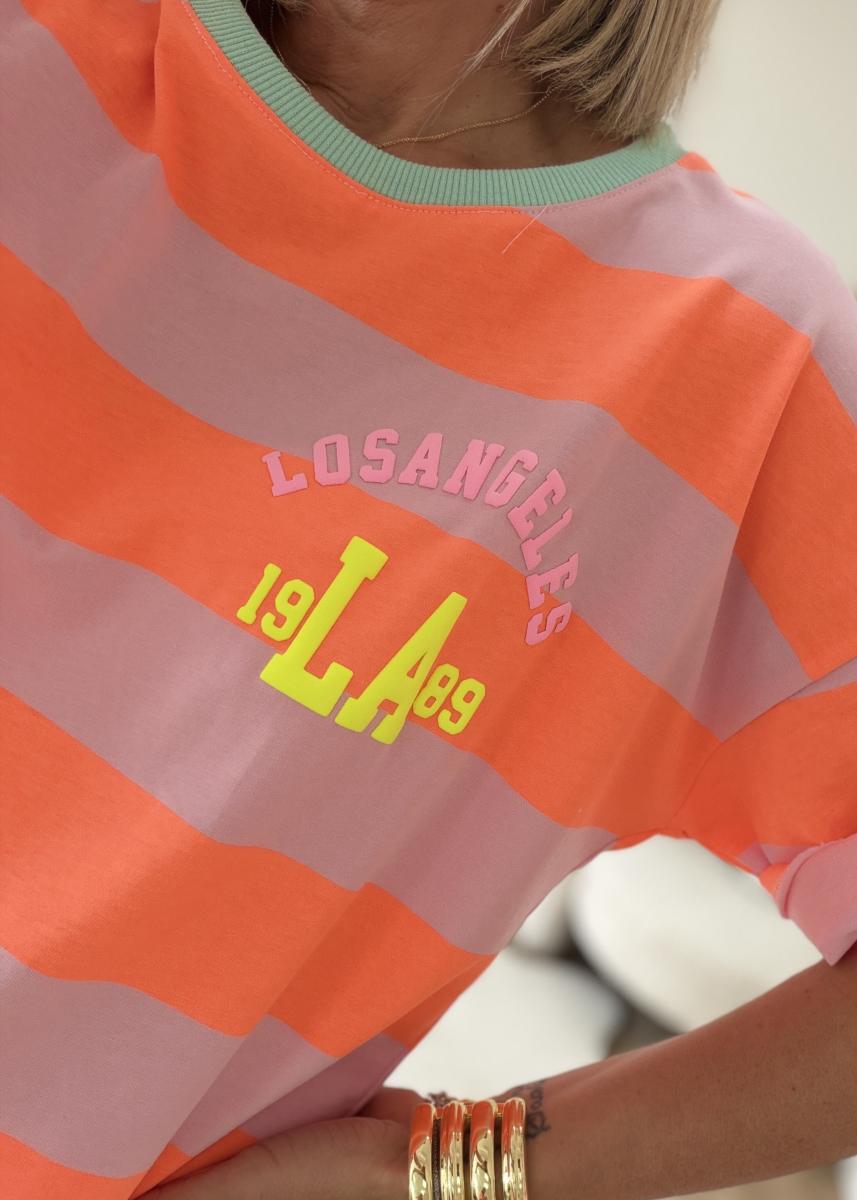 Tee shirt LA orange fluo