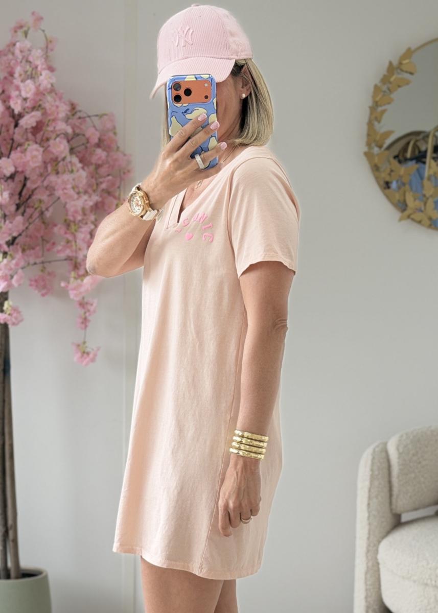 Robe T shirt Clovis saumon