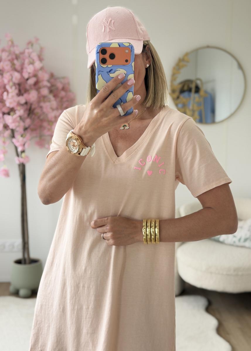 Robe T shirt Clovis saumon