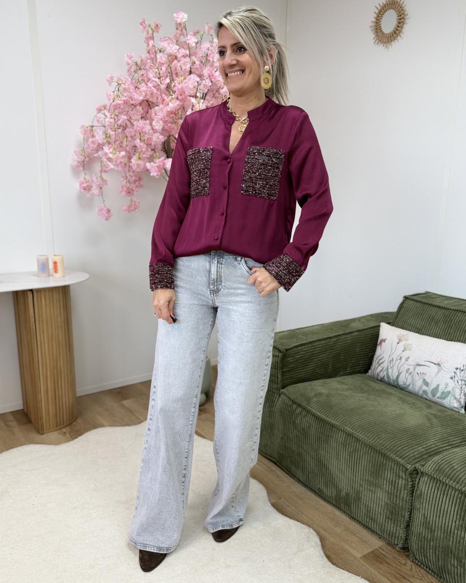 Chemise Gilda bordeaux