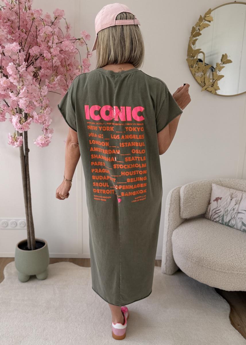 Robe T shirt iconic kaki