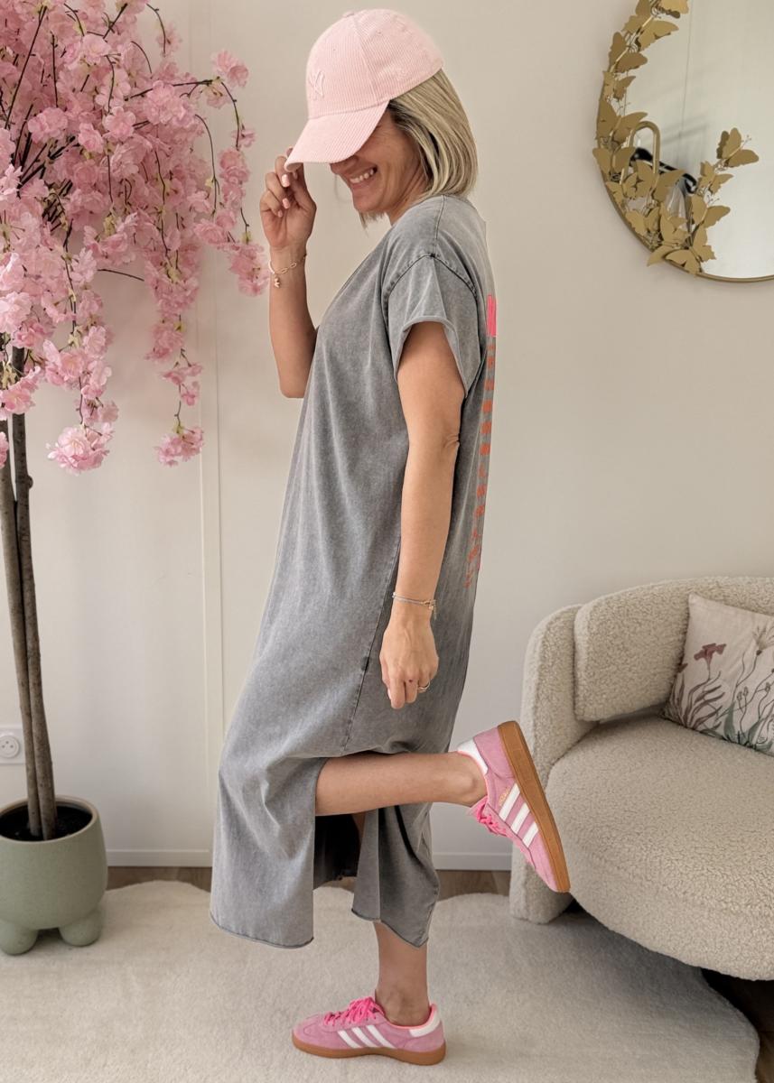 Robe T shirt iconic gris clair